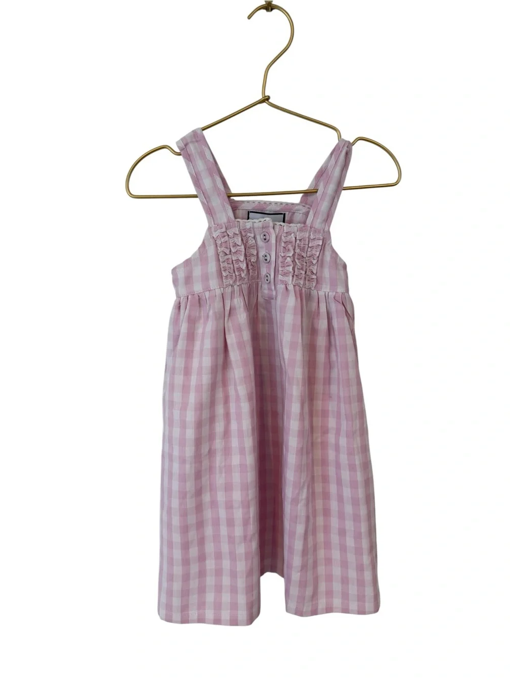 Petite Plume Gingham baby girl  Nightgown with Ruffle Front NWT 6-12 months